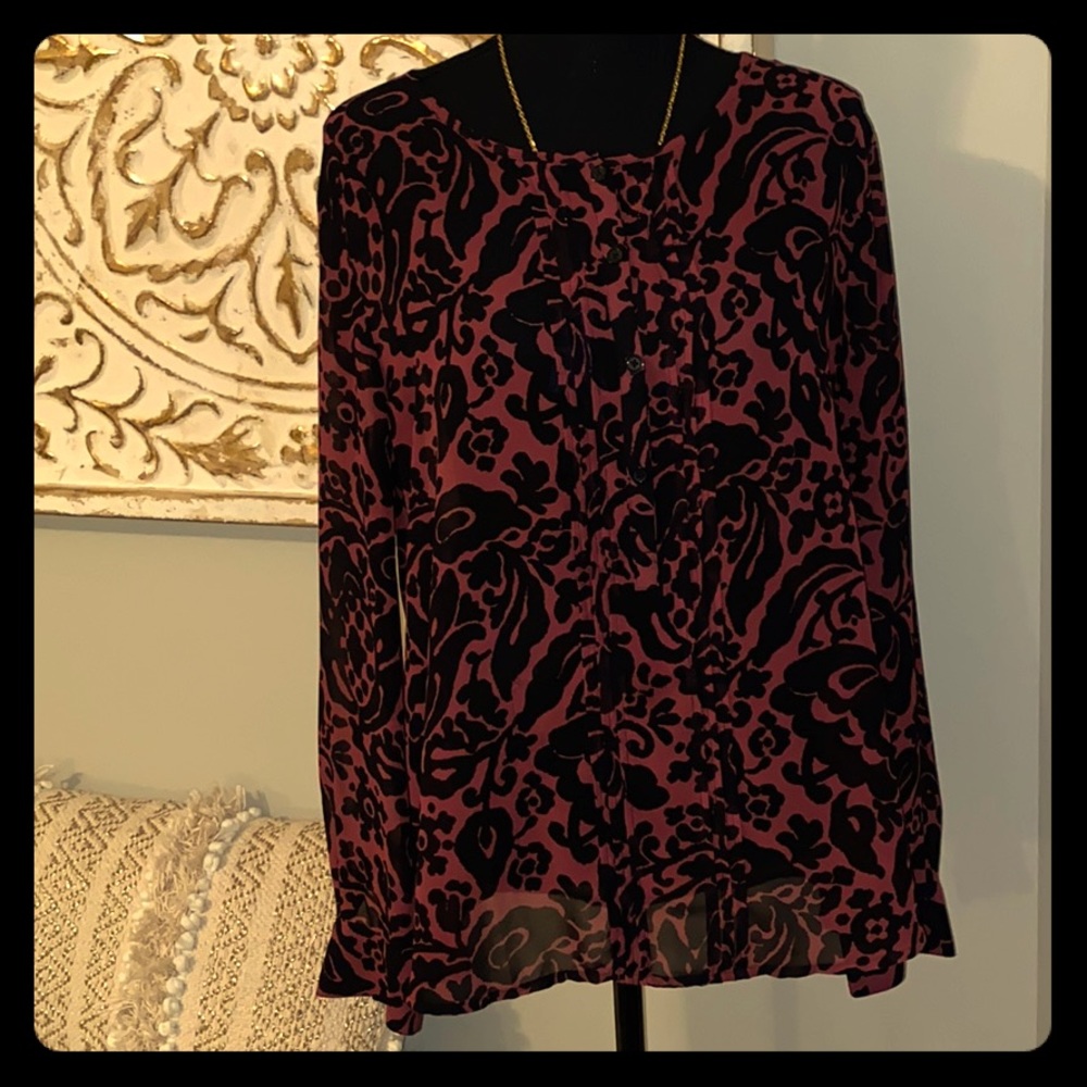 Sheer long sleeve shirt